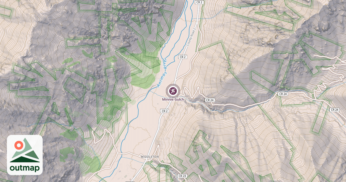 Map of Minnie Gulch