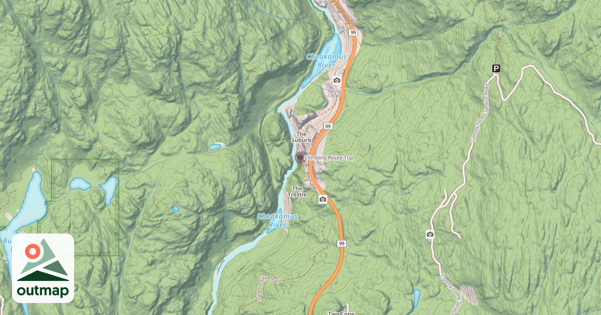 Map of Climbing Route Top