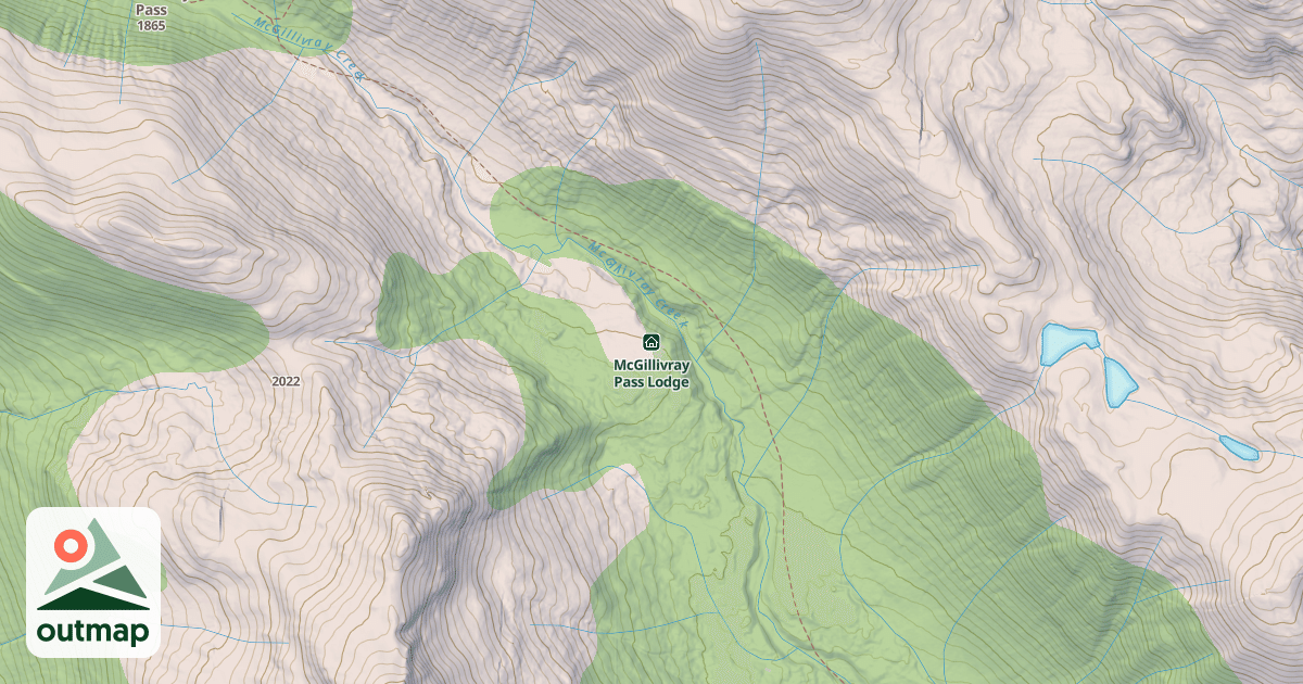 Map of McGillivray Pass Lodge