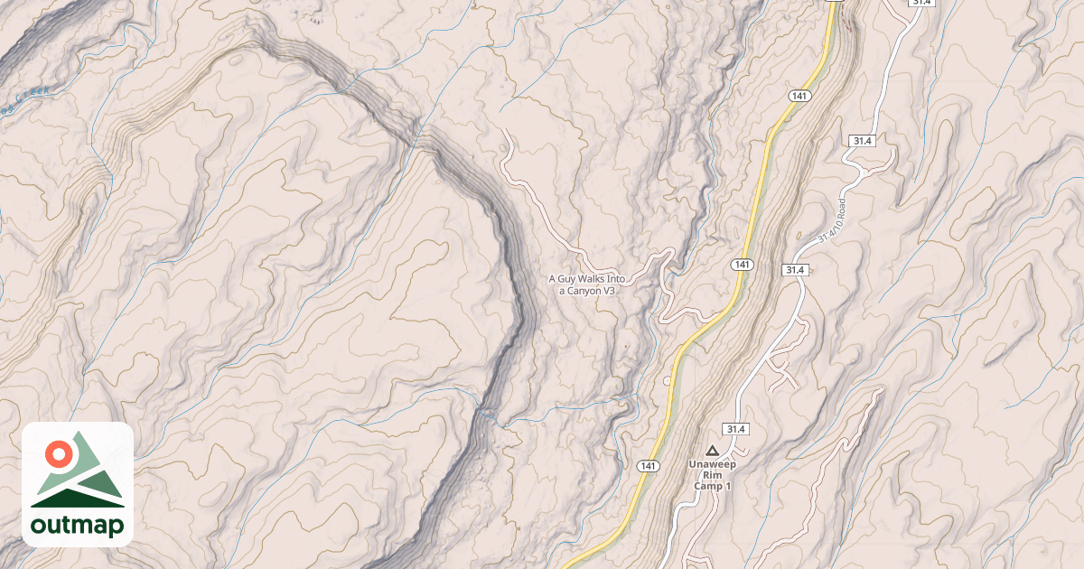 Map of A Guy Walks Into a Canyon