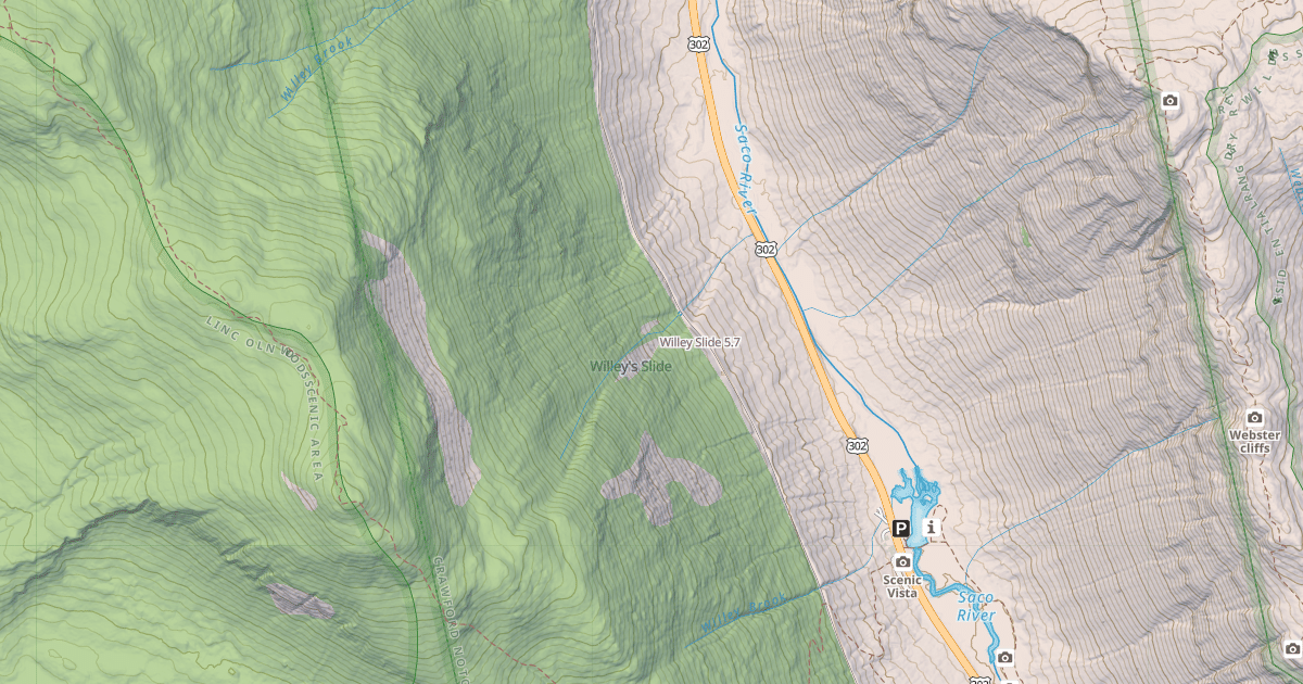 Map preview of Willey Slide