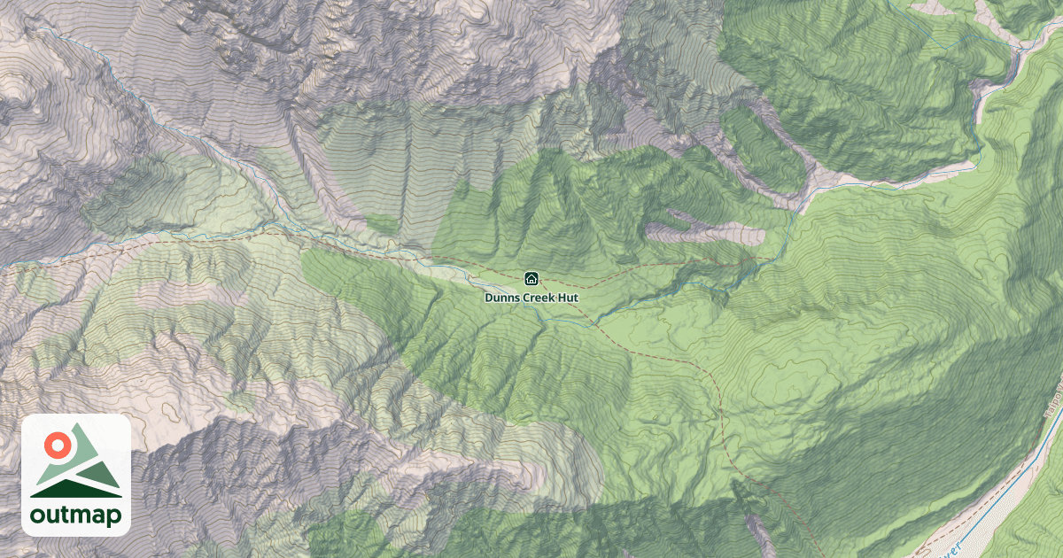 Map of Dunns Creek Hut