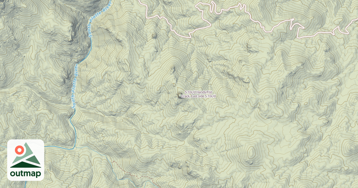 Map of 5.10c/d Hands/Fist Crack, East side