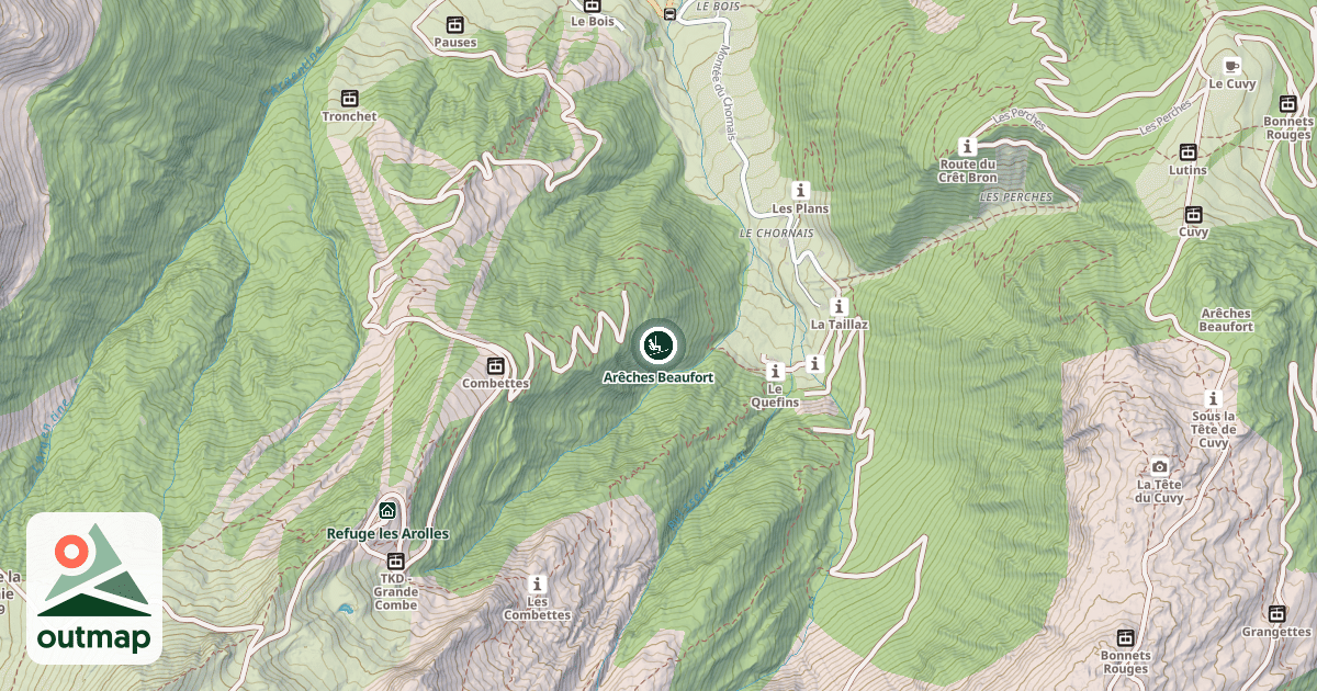 Map of Arêches Beaufort