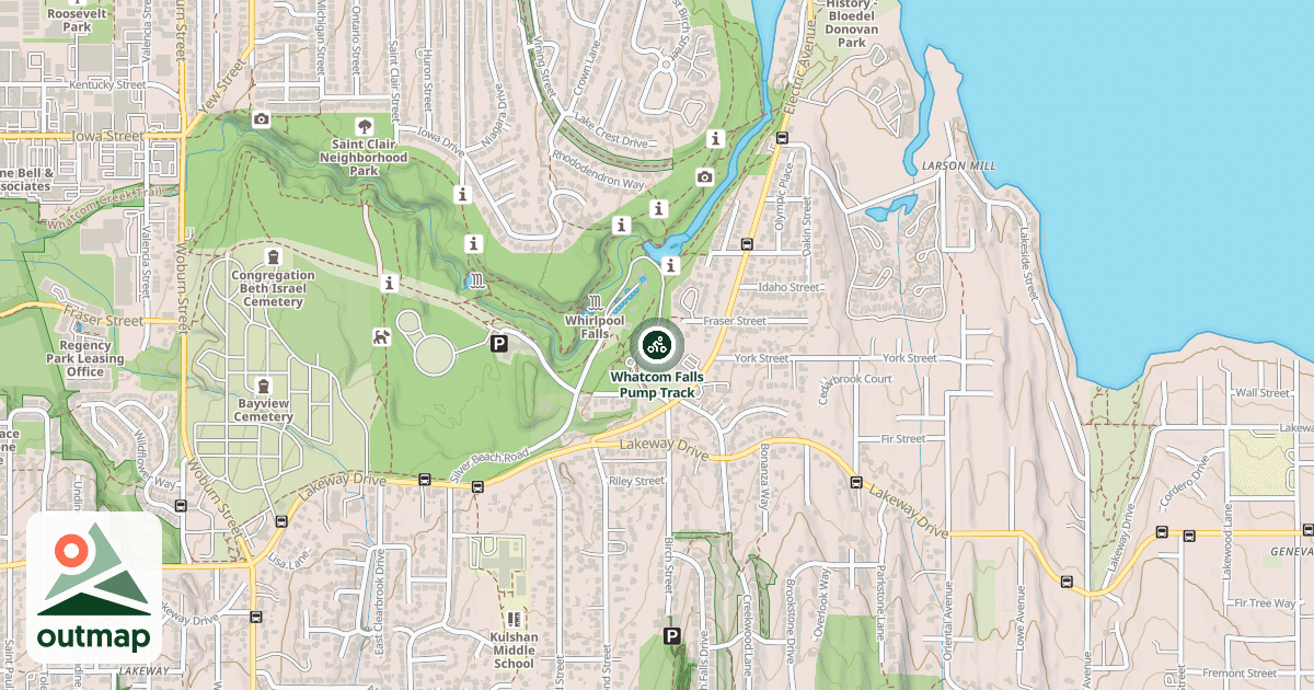 Map of Whatcom Falls Pump Track