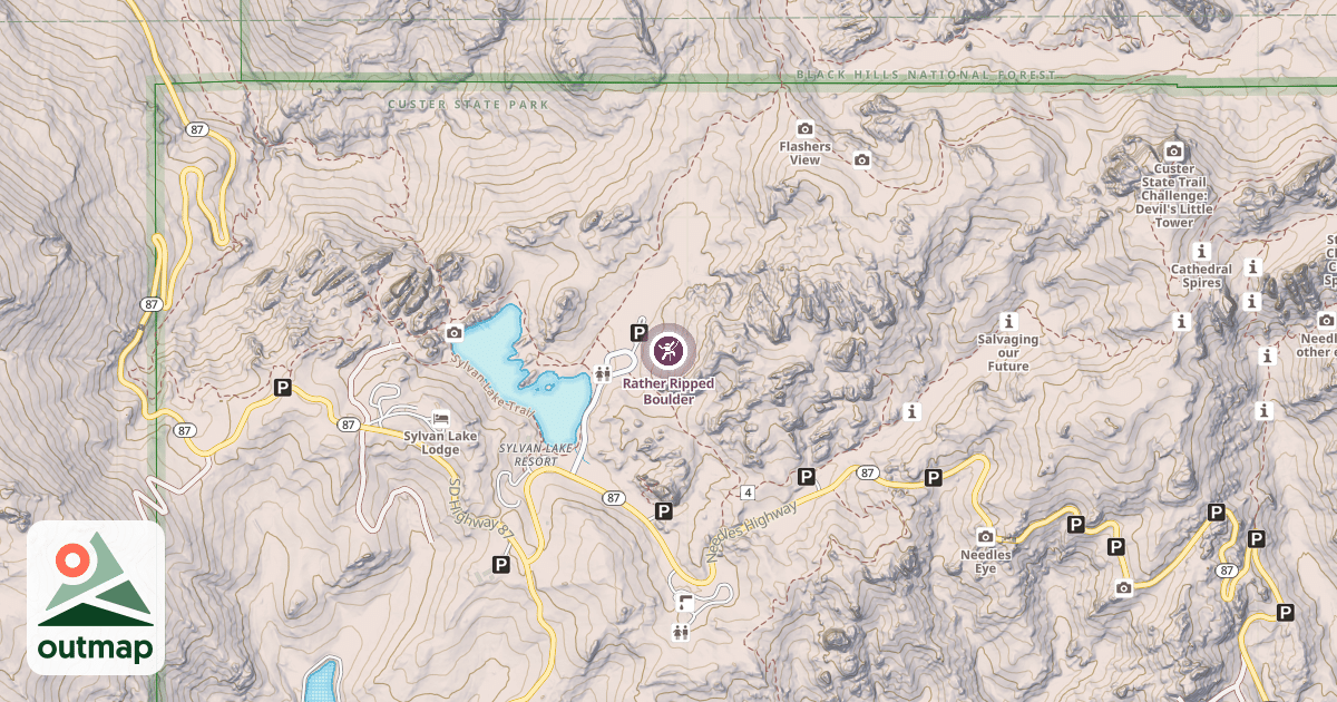 Map of Rather Ripped Boulder