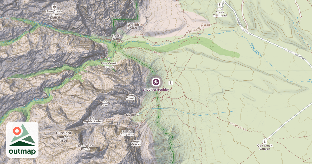 Map of Shoulder Boulder