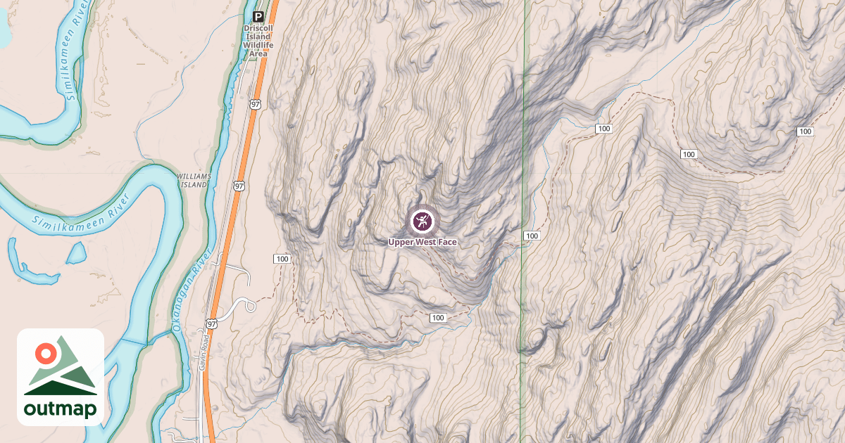 Map of Upper West Face