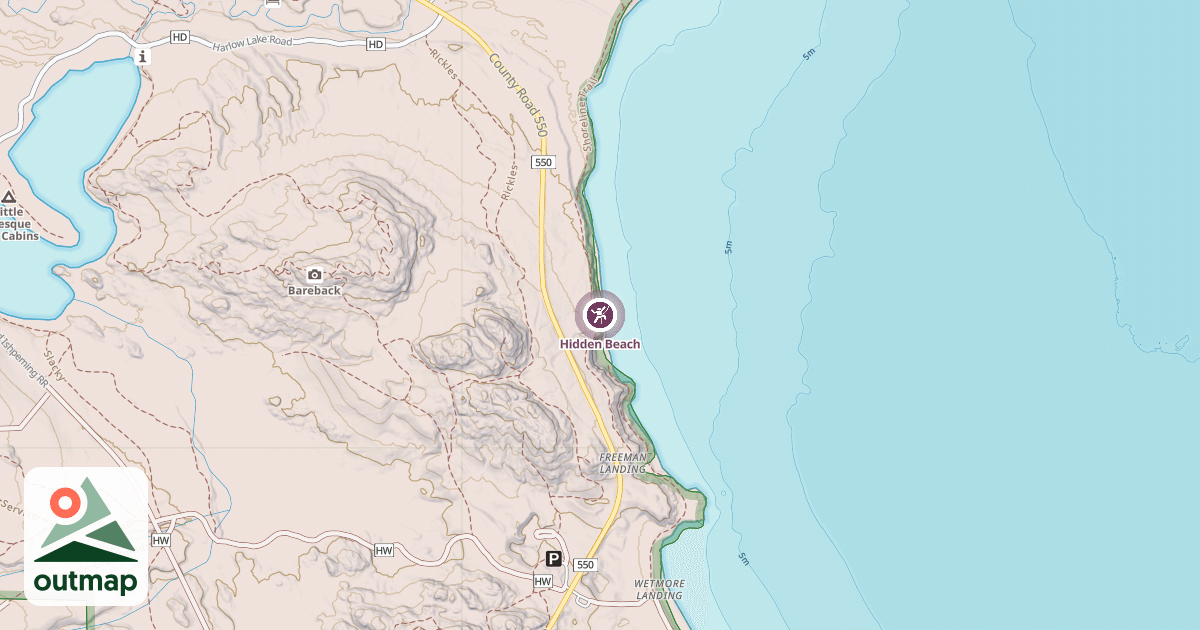 Map of Hidden Beach