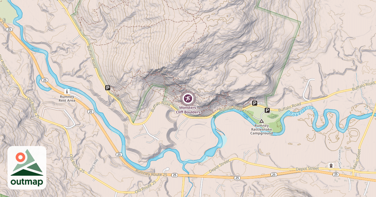 Map of Monsters' Cliff Boulders