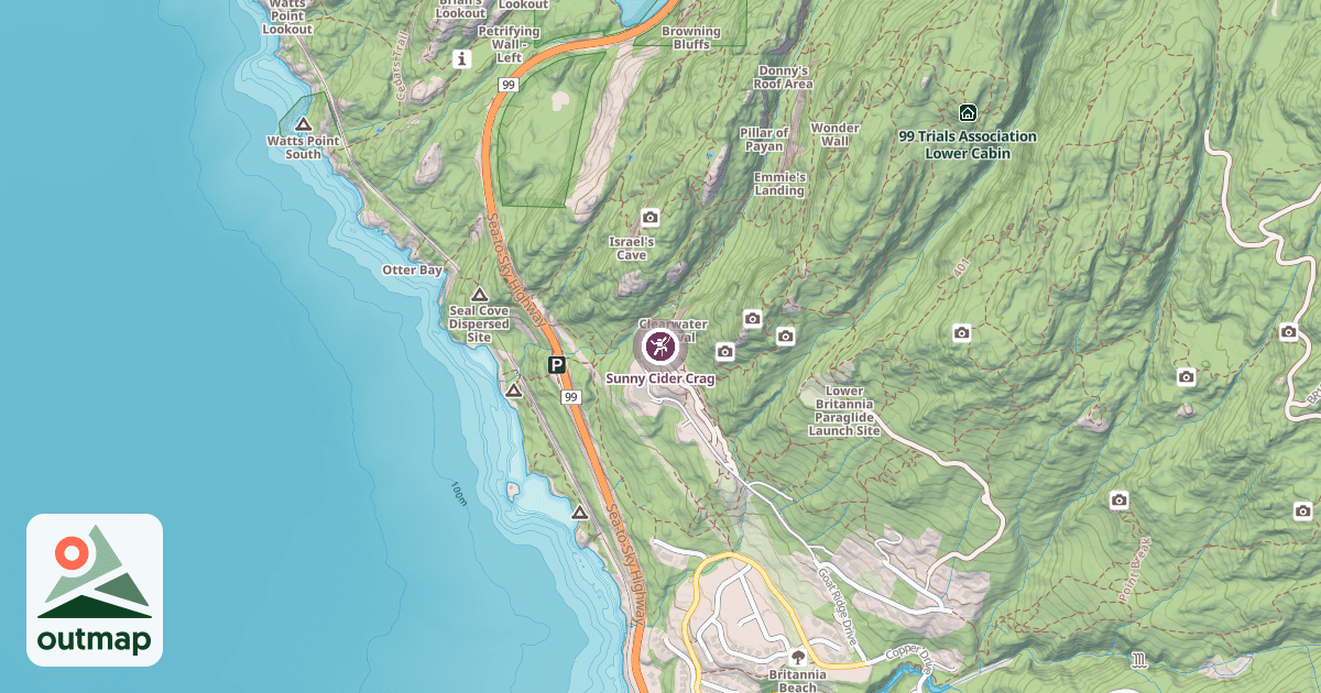 Map of Sunny Cider Crag