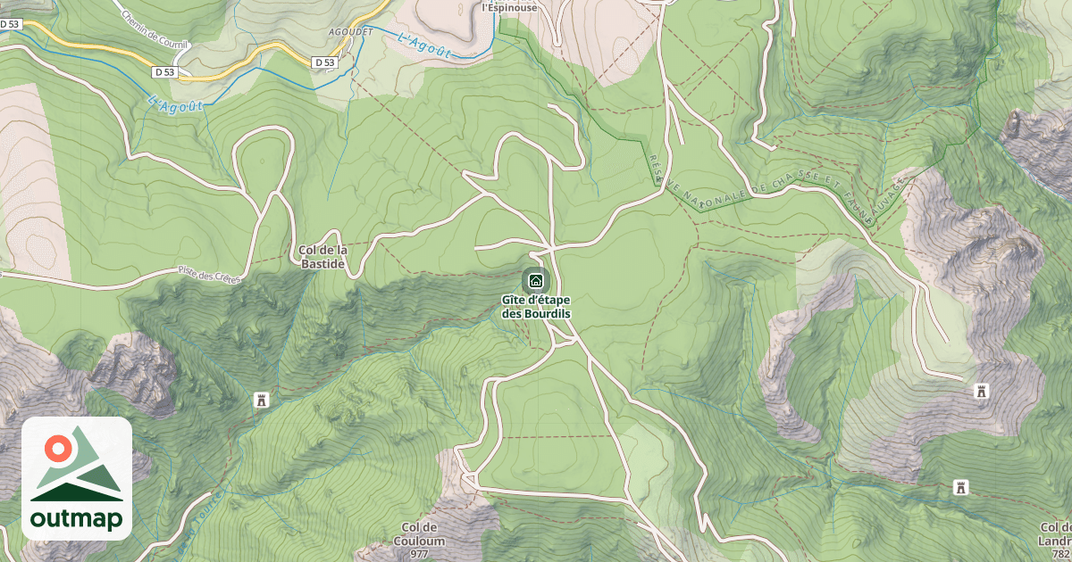 Map of Gîte d’étape des Bourdils
