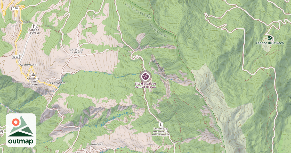 Map of Site d'escalade de Clot Besson