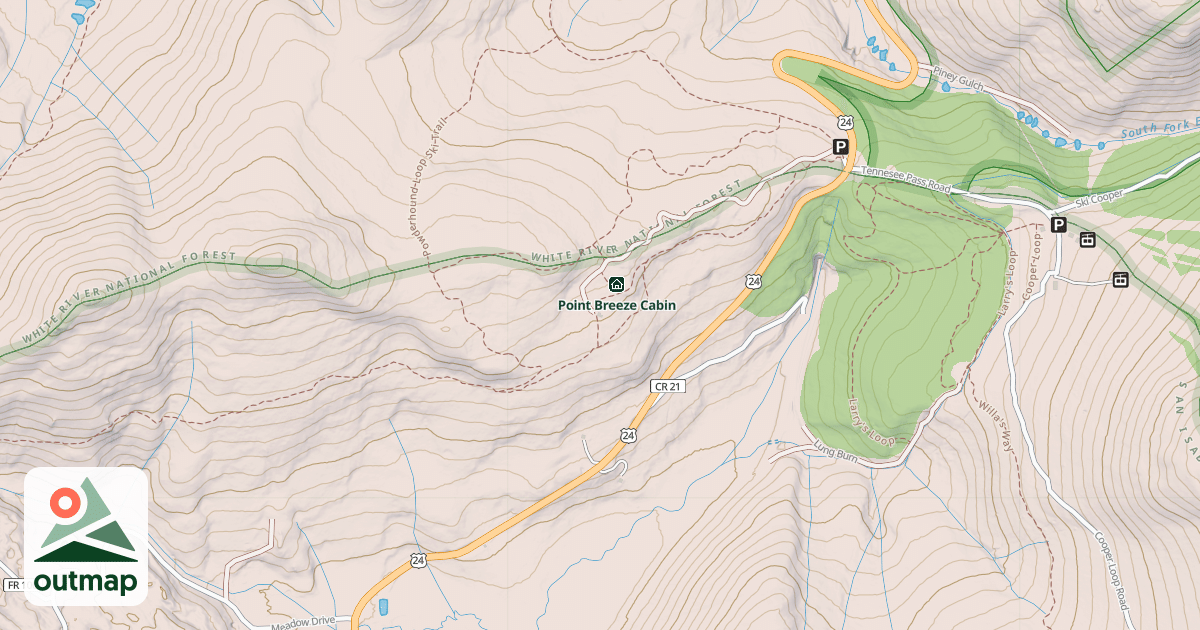 Map of Continental Divide Cabin