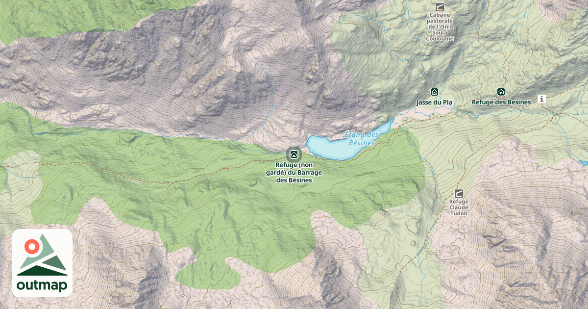 Map of Refuge (non gardé) du Barrage des Bésines