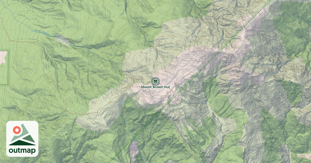 Map of Mount Brown Hut