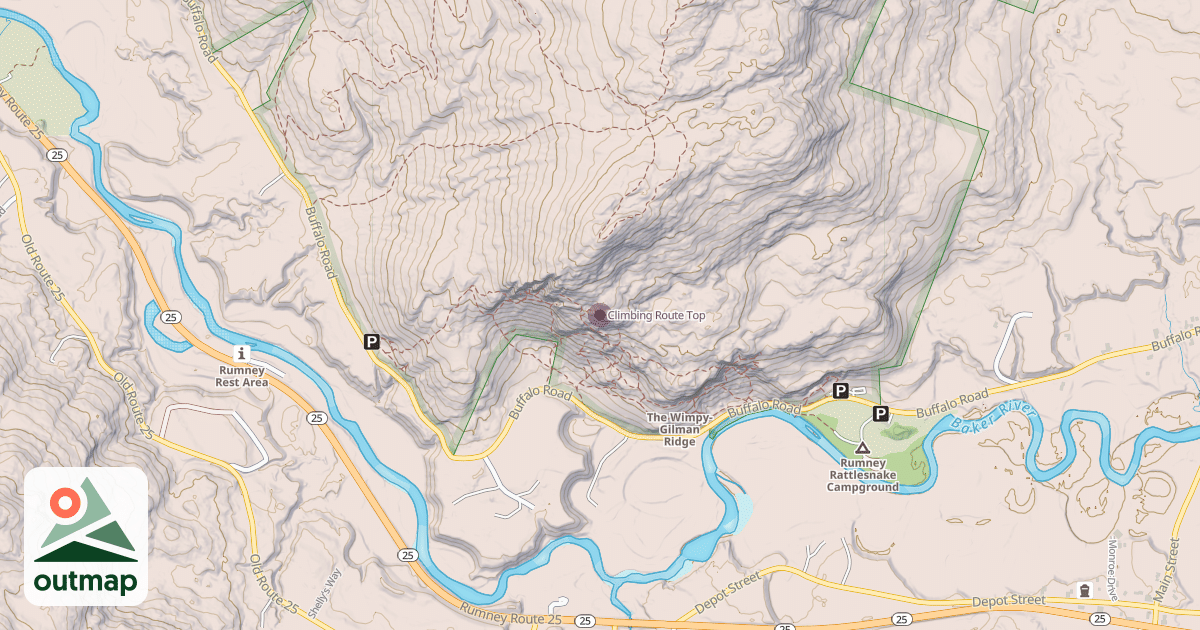 Map of Climbing Route Top