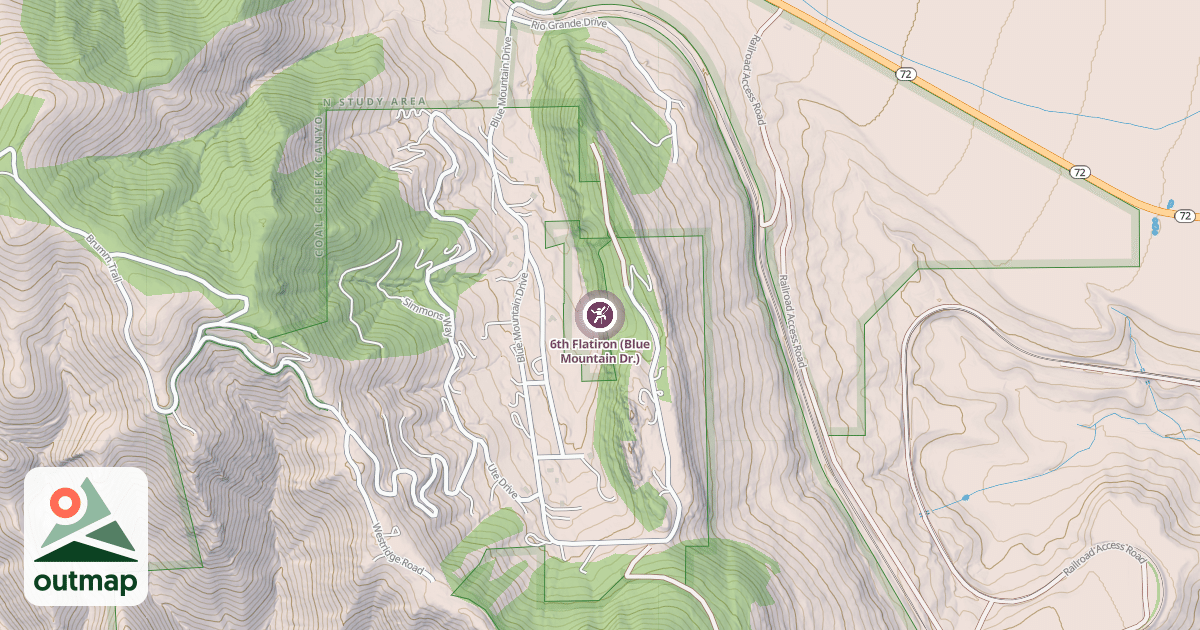 Map of 6th Flatiron (Blue Mountain Dr.)