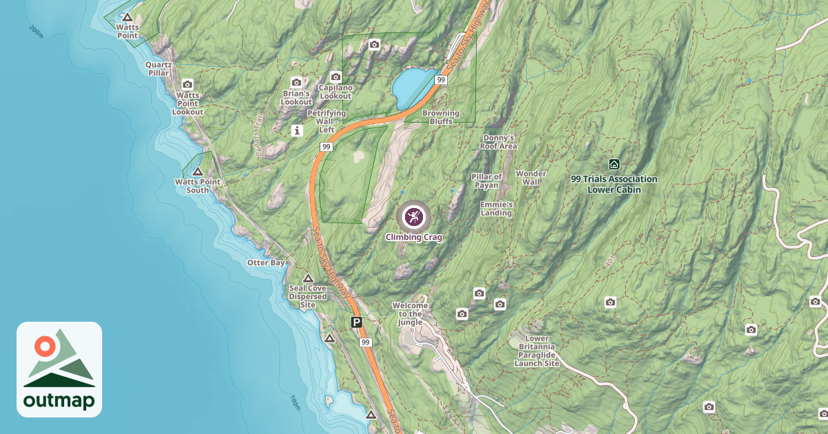 Map of Climbing Crag