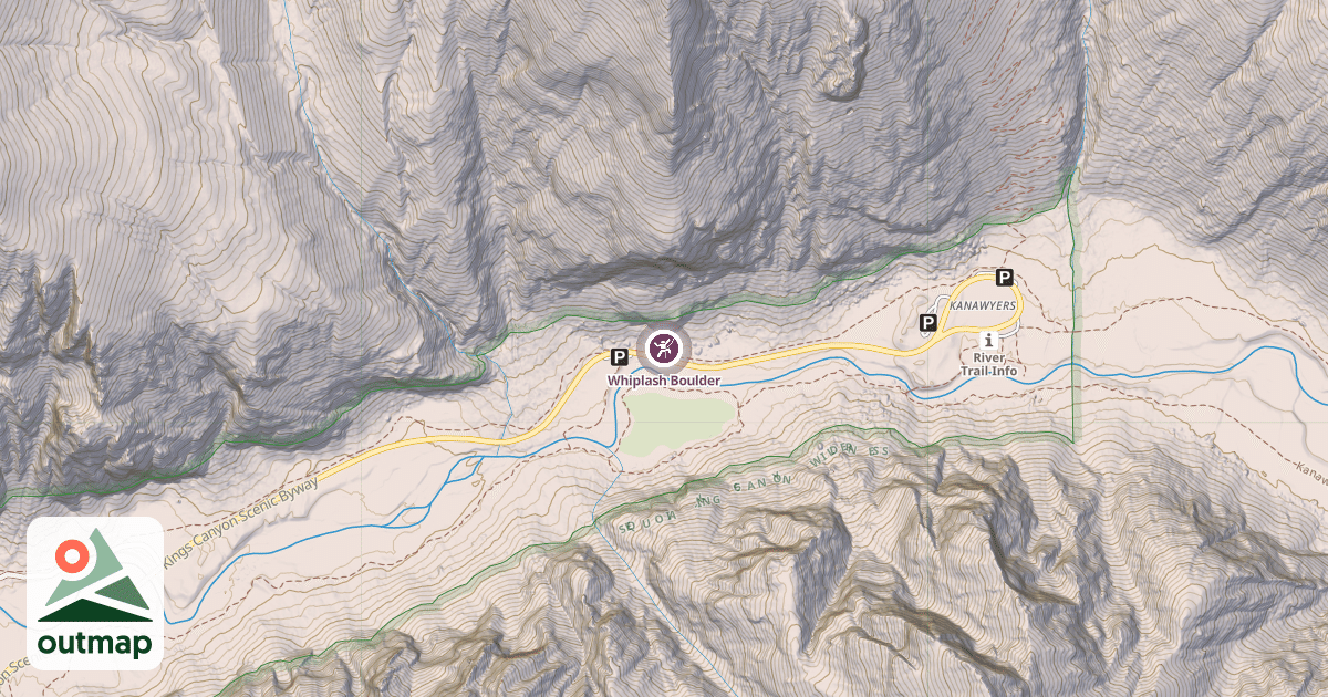 Map of Whiplash Boulder