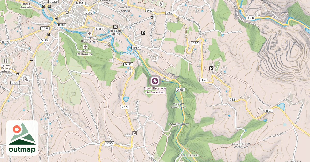 Map of Site d'Escalade de Barentan