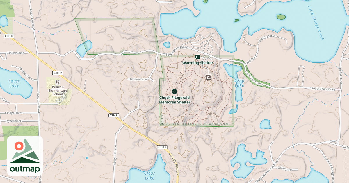 Map of Chuck Fitzgerald Memorial Shelter