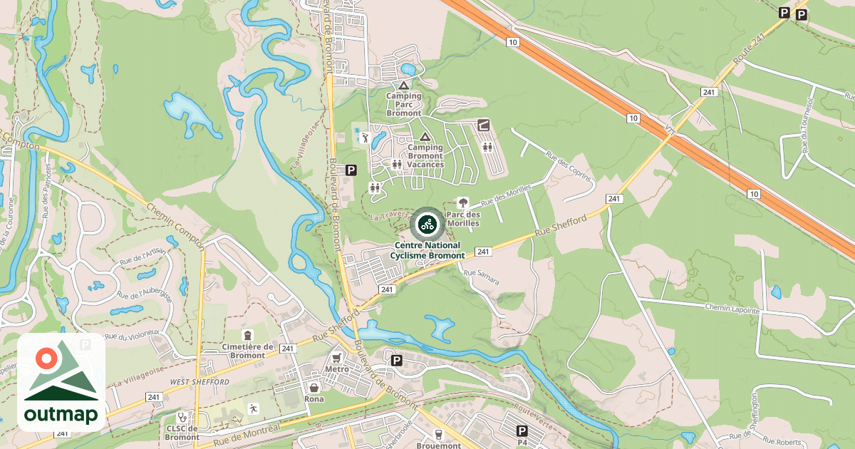 Map of Centre National Cyclisme Bromont