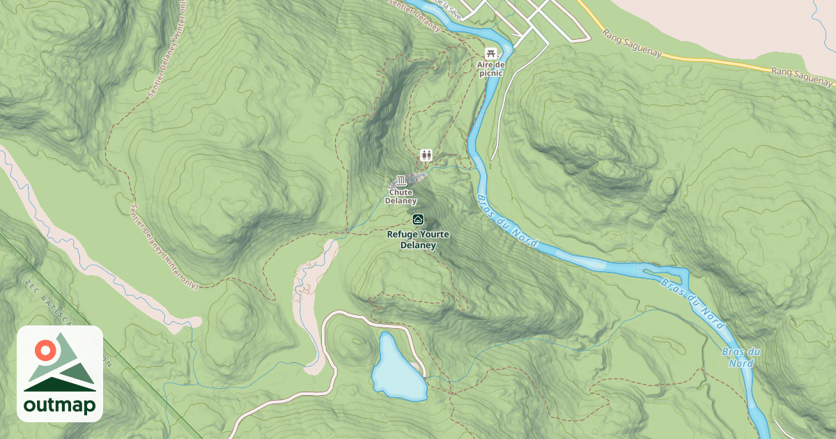 Map of Refuge Yourte Delaney