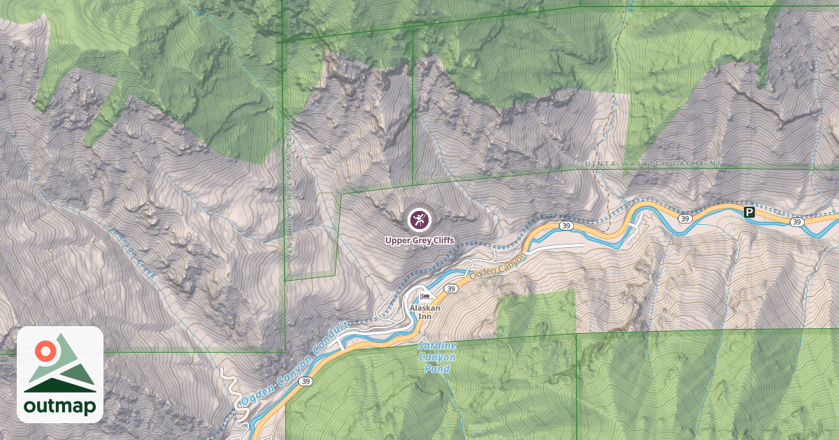 Map of Upper Grey Cliffs