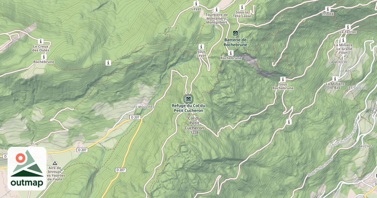 Map of Refuge du Col du Petit Cucheron