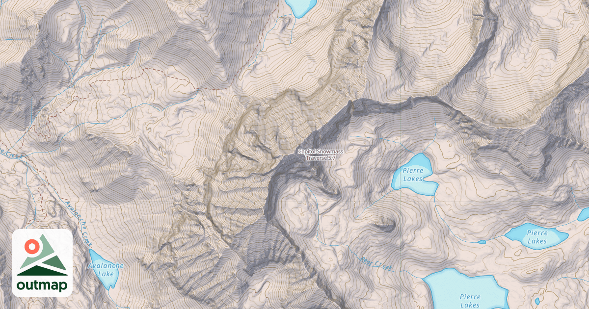 Map of Capitol-Snowmass Traverse