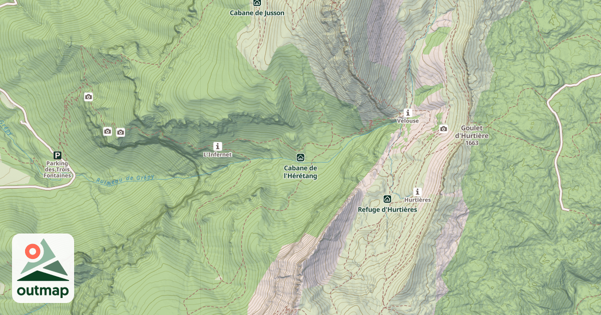Map of Cabane de l'Hérétang