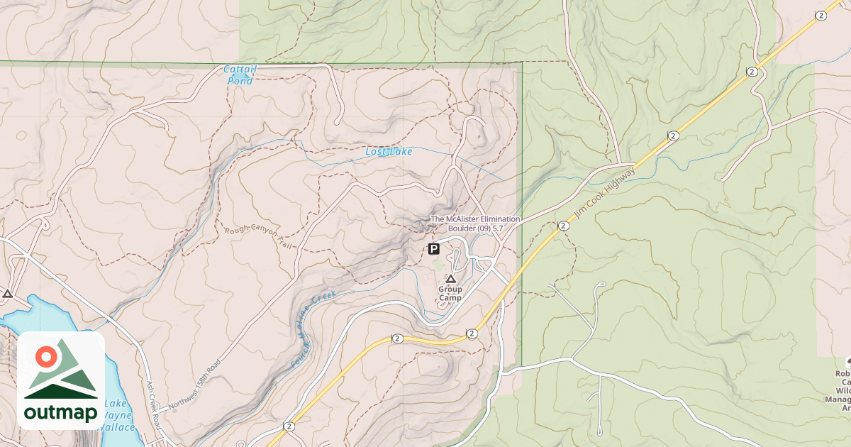 Map of The McAlister Elimination Boulder (09) in Latimer