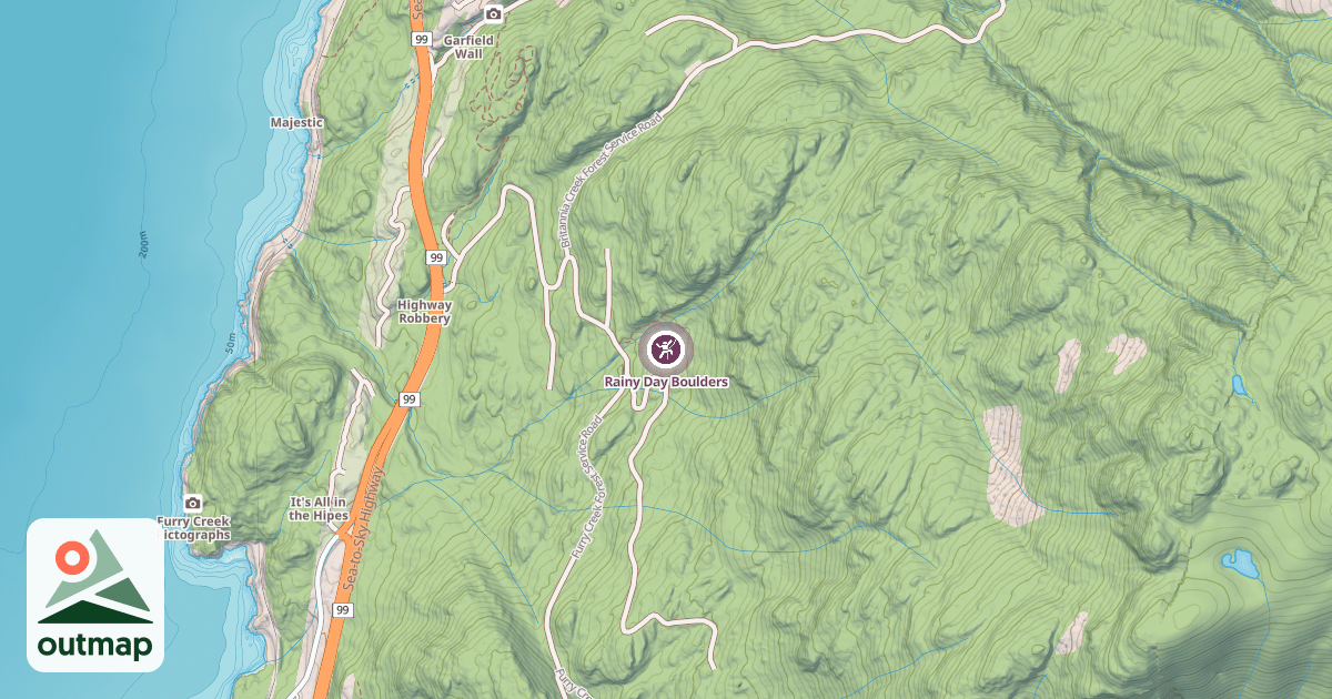 Map of Rainy Day Boulders