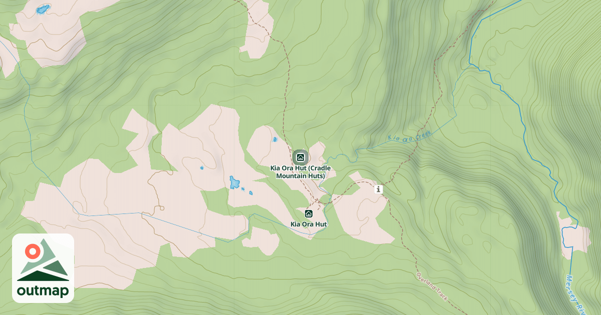 Map of Kia Ora Hut (Cradle Mountain Huts)