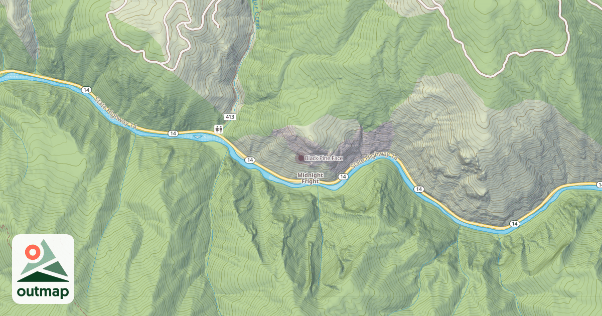 Map of Black Pine Face