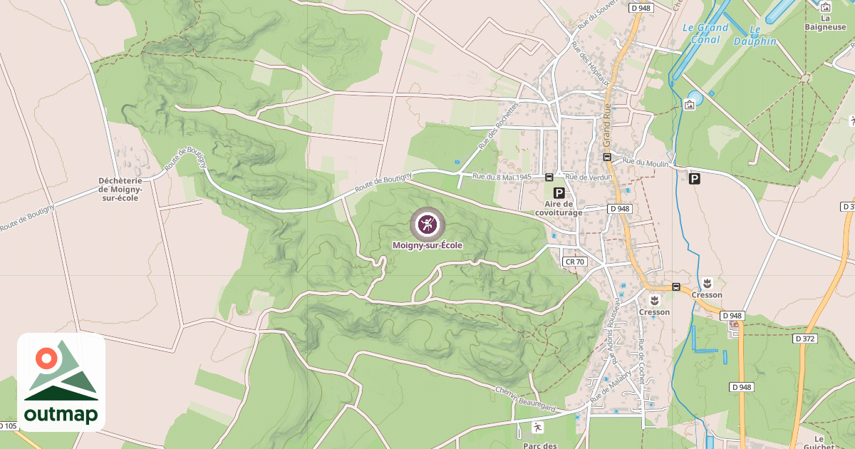 Map of Moigny-sur-École