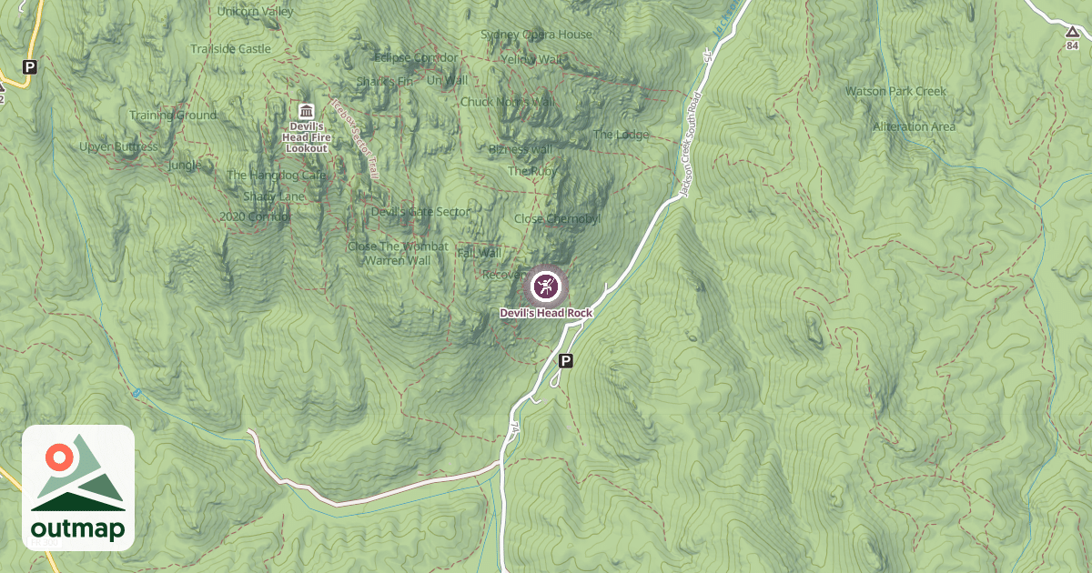 Map of Devil's Head Rock