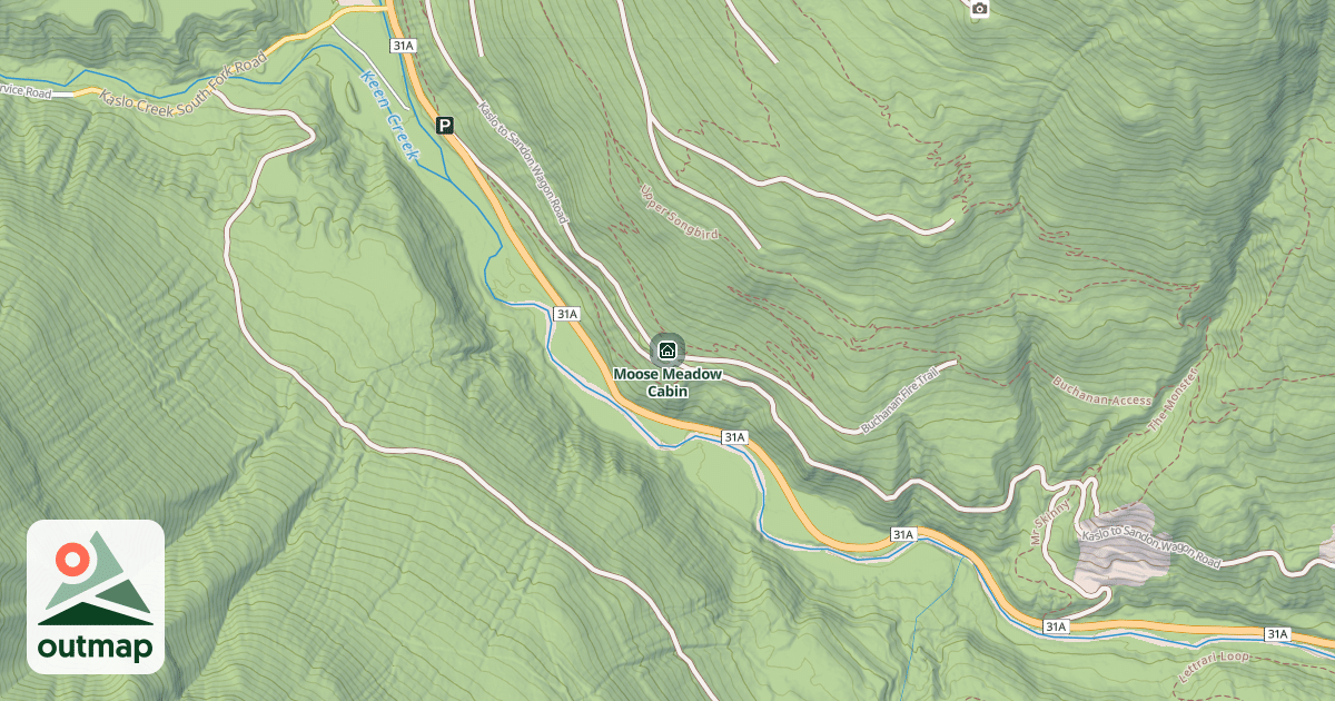 Map of Moose Meadow Cabin