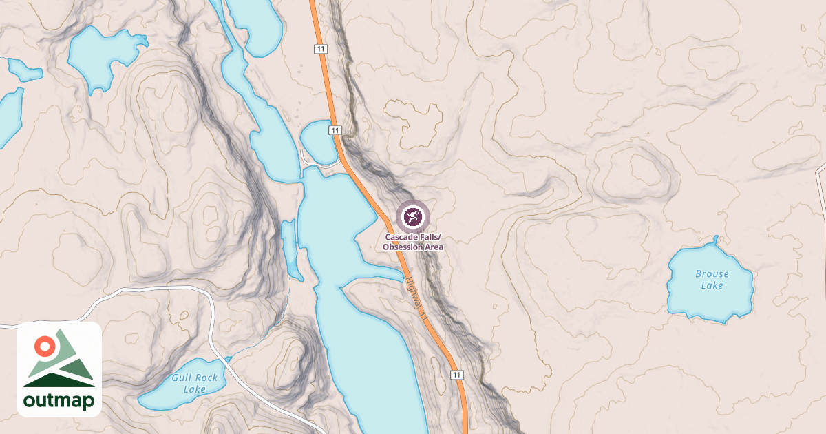 Map of Cascade Falls/Obsession Area