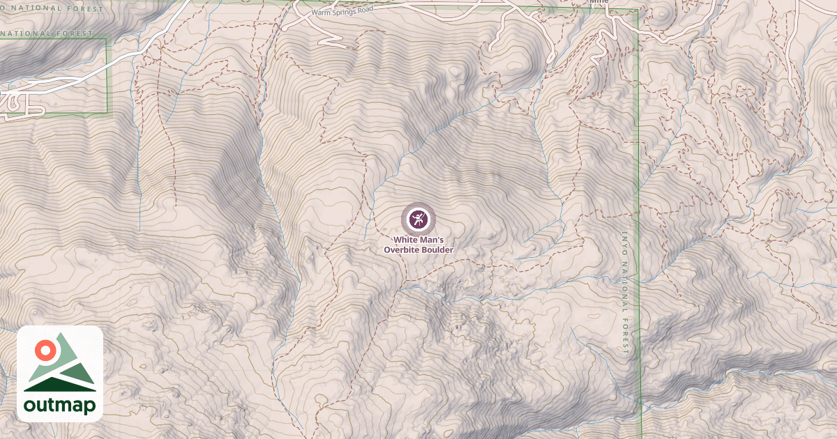 Map of White Man's Overbite Boulder