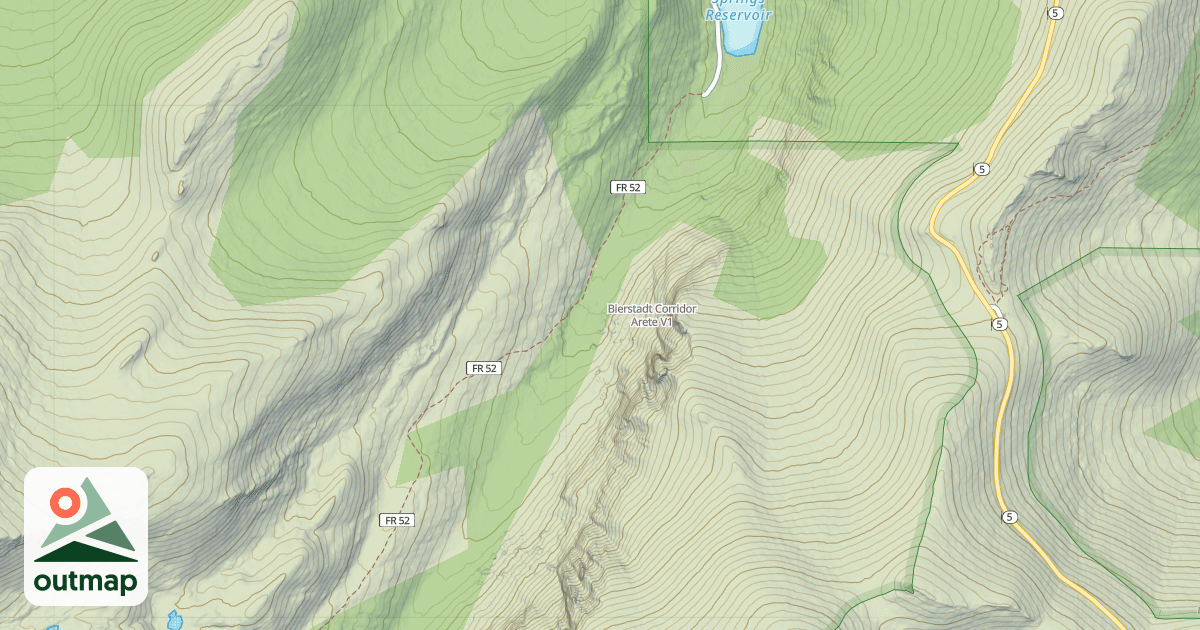 Map of Bierstadt Corridor Arete