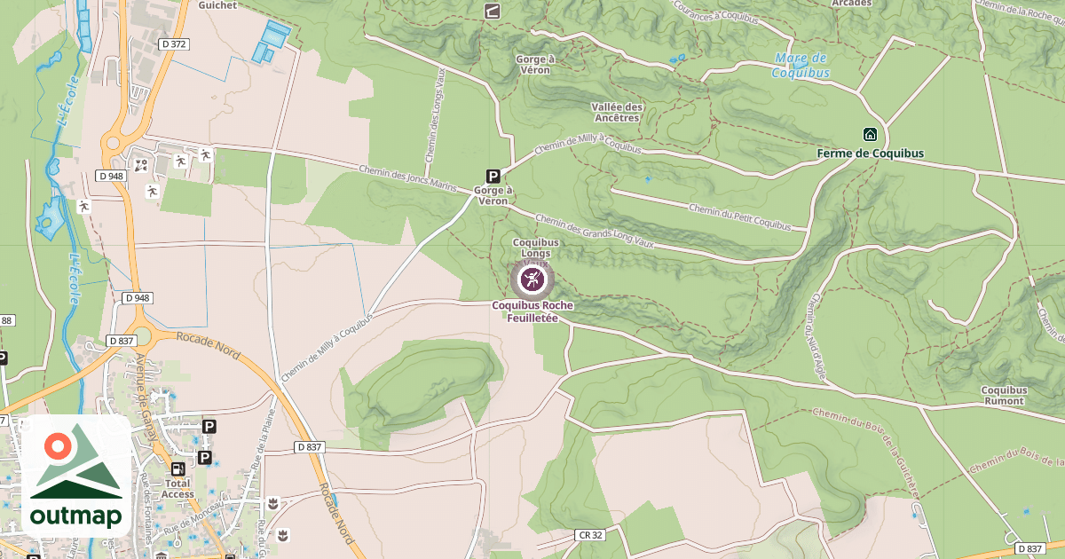 Map of Coquibus Roche Feuilletée