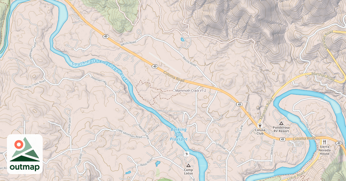 Map of Mammoth Crack