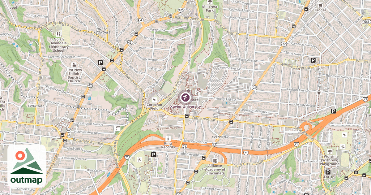 Map of Xavier University