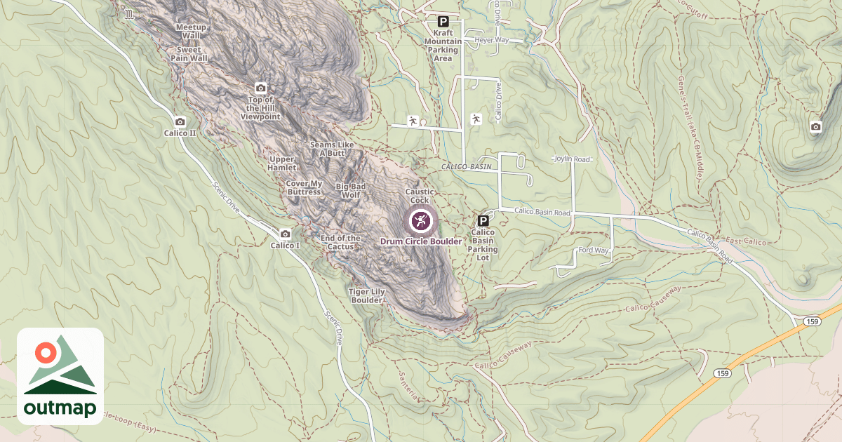 Map of Drum Circle Boulder