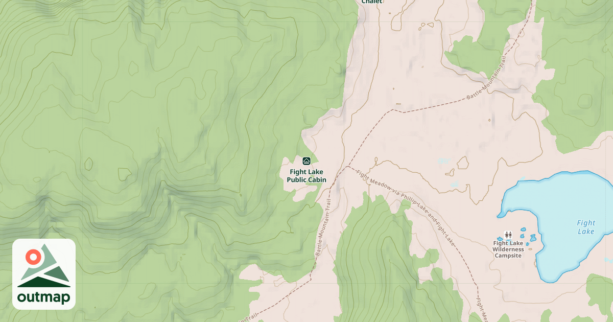 Map of Fight Lake Public Cabin