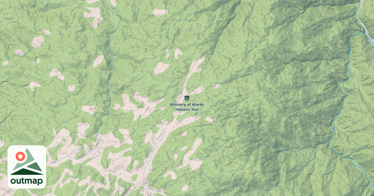 Map of Ministry of Works Historic Hut