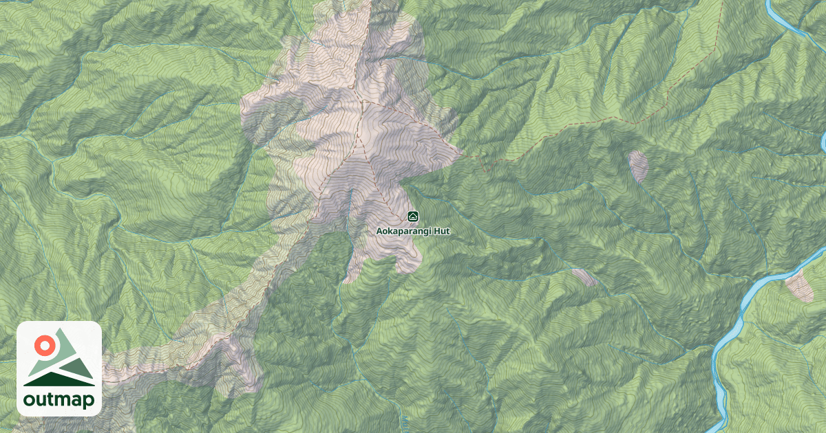 Map of Aokaparangi Hut