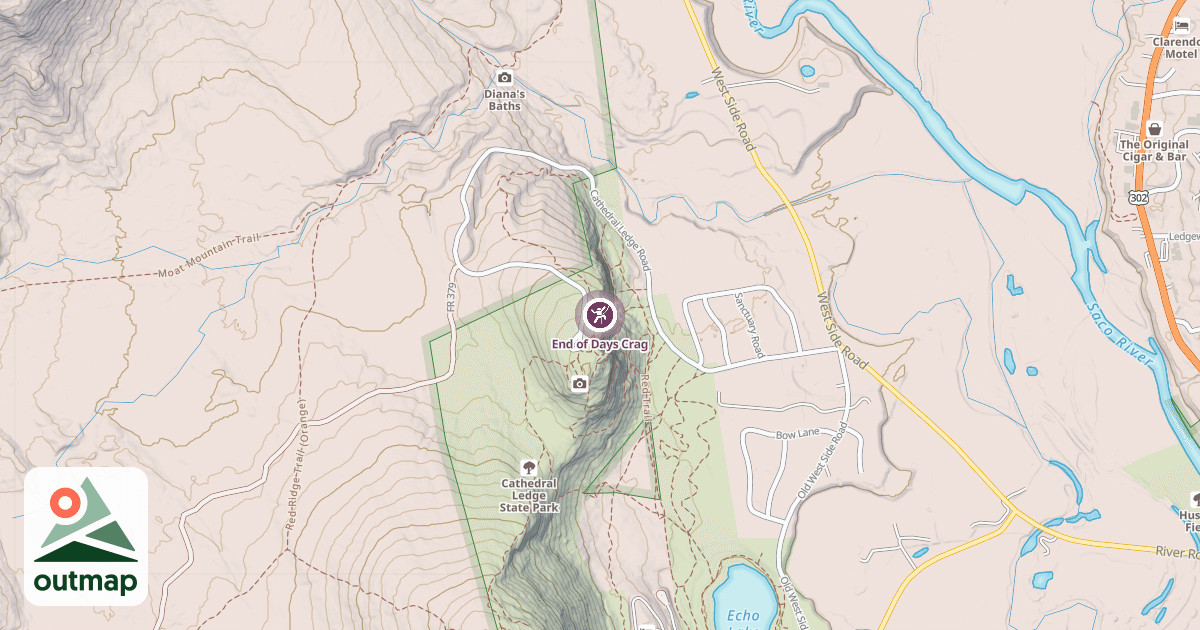 Map of End of Days Crag